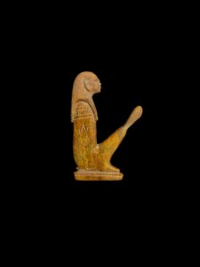 Vintage Hand Carved Goddess MAAT Figurine with Feather - Image 2