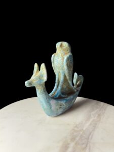 Egyptian God Horus & Anubis Ship Statue: Museum Scene Replica - Image 2