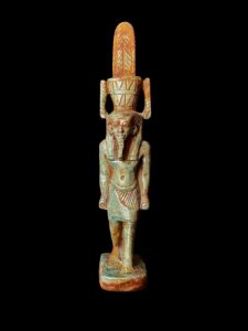 The Egyptian God Nefertum statue made of stone. - Image 2