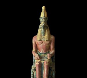 Basalt Egyptian God Horus Statue with Eye of Ra - Image 2