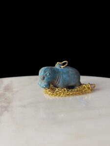Porcelain Egyptian Hippopotamus Amulet: Museum Replica - Image 2