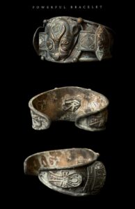 Vintage Bronze Goddess Sekhmet Bracelet - Image 2