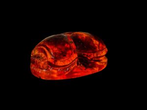 Glowing Amber Dust Scarab Beetle: Egyptian Good Luck Symbol - Image 2