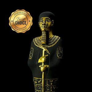 God Ptah Statue: Rose & Black Granite Egyptian Replica - Image 2