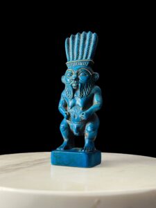 Hand-Carved Porcelain God Bes Statue: Egyptian Home Decor - Image 2