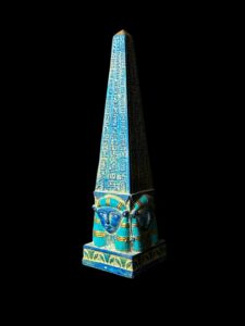 Egyptian Obelisk: Goddess Hathor, Ancient Hieroglyphics - Image 2