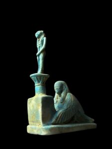 Egyptian Goddess Sekhmet Stone Statue with BA Bird - Image 2