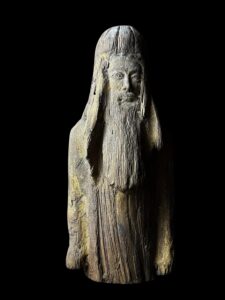 Antique Chinese Wood Statue: 250-Year-Old Vintage Art - Image 2