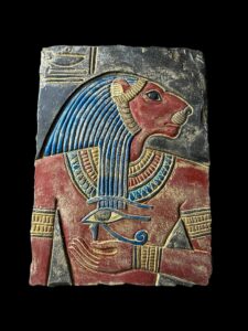 Egyptian Goddess Sekhmet Relief: Eye of Horus Wall Decor - Image 2