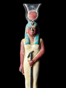 Handmade Goddess Hathor Statuette: Egyptian Spirituality Decor - Image 2