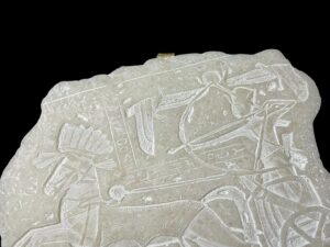 Alabaster Egyptian Relief: Battle of Kadesh, Mythology Wall Art - Image 2