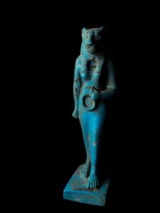 Porcelain Egyptian Goddess Sekhmet Statue - Image 2