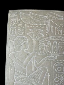 Alabaster Ancient Egyptian Art Relief: Nekhbet Vulture Mythology Wall Decor - Image 2