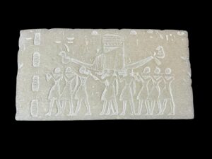 Alabaster Ancient Egyptian Relief: Mythology Wall Art - Image 2