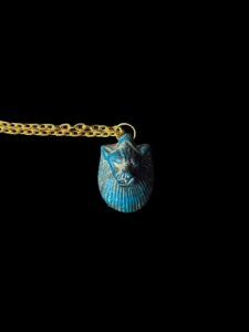 Hand-Carved Porcelain Sekhmet Pendant Necklace - Image 2