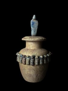 Vintage Egyptian Vase: Cobra Goddess Decor, Ancient Inscriptions - Image 2