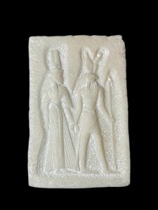 Alabaster Relief: Ancient Egyptian God Horus Wall Art - Image 2