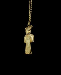 24k Gold Plated Sekhmet Pectoral Necklace - Hand-Carved Egyptian Brass - Image 2