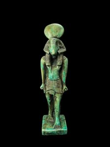 Vintage Ram God Khnum Statue: Ancient Egyptian Decor - Image 2