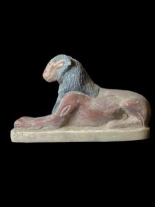 God Amun with sphinx body statue made in Egypt - Image 2