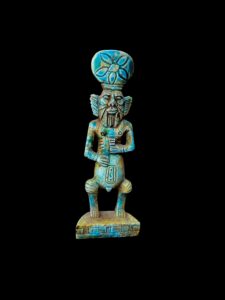 Hand-Carved Porcelain God Bes Statue: Egyptian Home Decor - Image 2