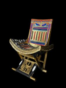 King Tutankhamun Throne Chair: Eye of Horus & Nekhbet Symbol - Image 2