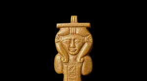 Goddess Hathor Amulet: Hand-Carved Egyptian Gemstone Pendant - Image 2
