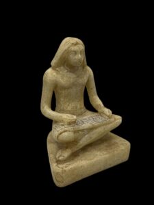 Vintage Seated Scribe Statue: Handmade Egyptian Decor - Image 2