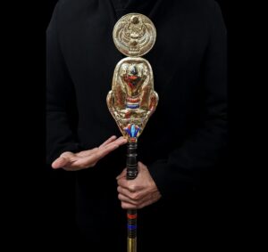 150cm Abanus Wood Was Scepter: Egyptian God Horus Power Staff - Image 2