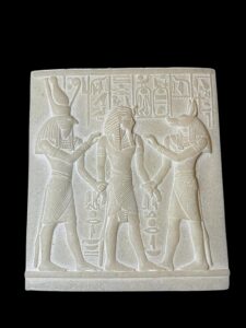 Unique ancient Egyptian Wall relief of Anubis and Horus bless Ramses II - Image 2