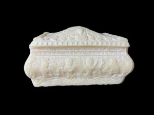 Egyptian style Box featuring Goddess Isis, Pharaonic Box for Jewelry and precious stuff. Pharaonic jewelry box. winged Scarab box - Image 2