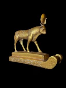 Goddess Hathor Cow Statue: Vintage Egyptian Stone - Image 2