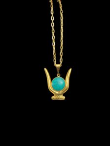 Goddess Hathor horn Amulet - Authentic Egyptian Craftsmanship - Spiritual Protection & Empowerment - Hathor pendant necklace. - Image 2