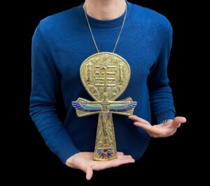 24k Gold Plated Brass Ankh Cross: Egyptian Key of Life - Image 2