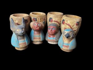 Ancient Egyptian Canopic Jars: Sons of Horus Figurines - Image 2