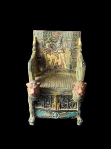 King Tutankhamun Throne: Eye of Horus & Winged Scarab Chair - Image 2