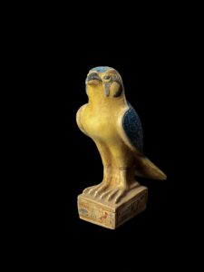 Basalt Egyptian God Horus Statue: Falcon God of Sky Art - Image 2