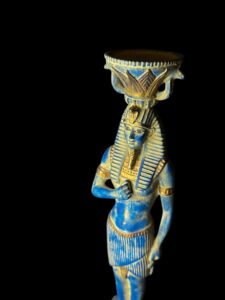 Egyptian King Tutankhamun Candle Holder: Pharaonic Statuette - Image 2