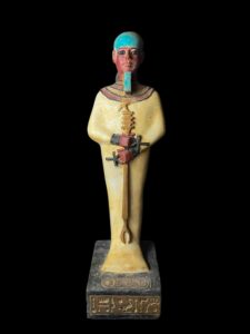 Handcrafted God Ptah Statue: Rose & Black Granite Egyptian Replica - Image 2