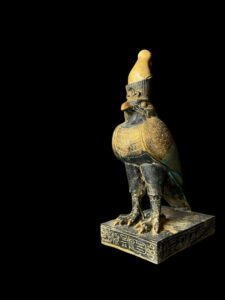 Basalt Egyptian God Horus Statue: Falcon God of Sky Art - Image 2