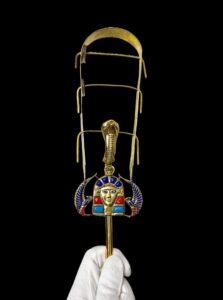 Golden Hathor Sistrum: Ancient Egyptian Musical Instrument - Image 2