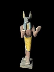 Rare Natural Wood Anubis Statue - Egyptian Jackal God Statuette - Image 2