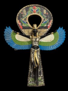 Goddess Isis with Ankh key of Life. Egyptian Key holder lovers, Ancient Egyptian Ankh key of life symbol, symbol of Egyptian Key of life. - Image 2