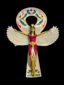 Goddess Isis with Ankh key of Life. Egyptian Key holder lovers, Ancient Egyptian Ankh key of life symbol, symbol of Egyptian Key of life. - Image 2