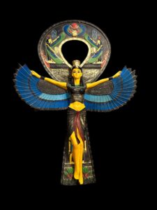 Goddess Isis with Ankh key of Life. Egyptian Key holder lovers, Ancient Egyptian Ankh key of life symbol, symbol of Egyptian Key of life. - Image 2