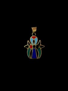 Brass Egyptian Ankh Pendant: Key of Life, Lotus Flower - Image 2