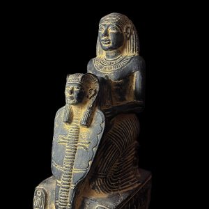 Egyptian High Priest Statue: Wadjet Cobra & Hathor Sun Disk - Image 2