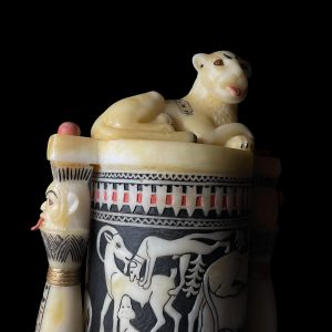 The Cosmetic Jar with Recumbent Lion, King Tutankhamun collection. - Image 2