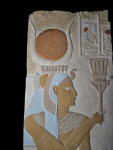 Large Goddess Hathor relief made of stone , Statue for the Egyptian Goddess Venus - Image 2