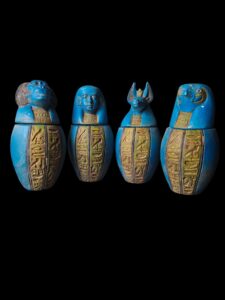 Porcelain Canopic Jars Figurines: Sons of Horus, Egyptian Decor - Image 2